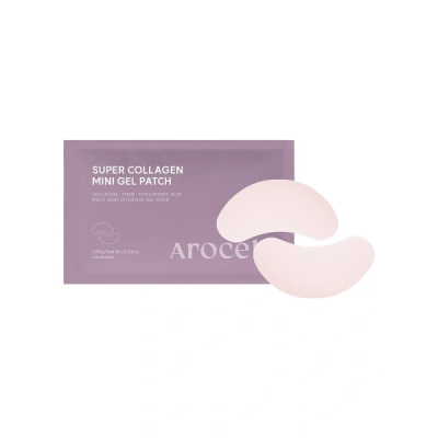 Коллагеновые гидрогелевые патчи для глаз с ПДРН и экзосомами AROCELL Super Collagen Eye Gel Patch,1 пара
