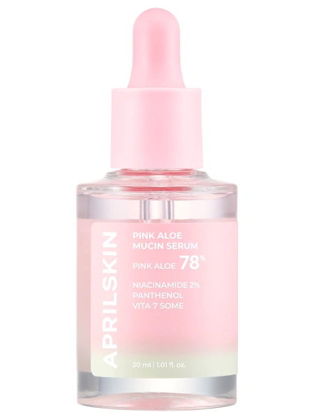 APRILSKIN Осветляющая сыворотка с розовым алоэ и ниацинамидом для сияния кожи Pink Aloe Mucin Serum 30 мл